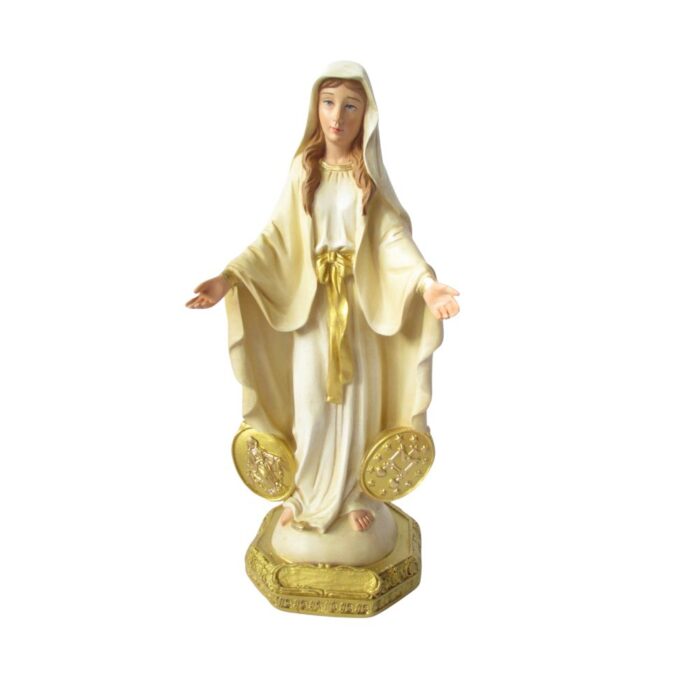 Figura Virgen Medalla Milagrosa Bicolor 22 CM